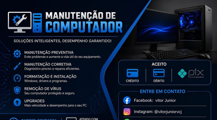 Conserto de computador em domicílio — Cordovil, Brás de Pina e Parada de Lucas
