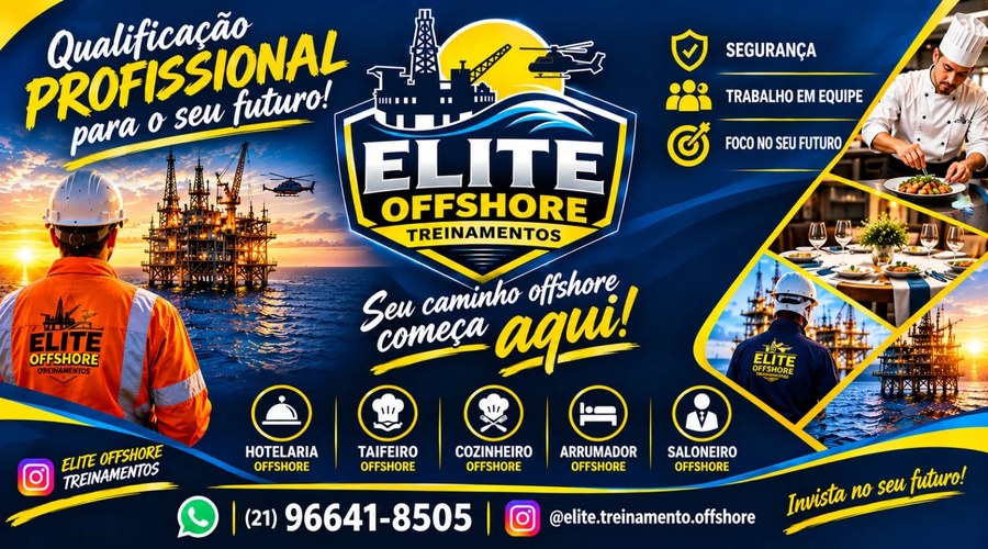 Cursos offshore: Taifeiro, Cozinheiro e Saloneiro