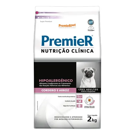 Ração Premier Clínica Hipoalergênico Cães de Pequeno Porte Cordeiro e Arroz 2kg