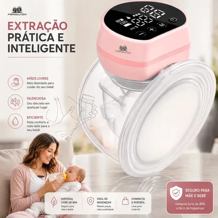 Bomba De Tirar Leite Materno Portátil Eletrica 24mm Sem BPA Não Precisa Segurar Ou Ficar A