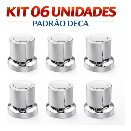 Kit 6 Acabamento Registro C40 Luxo Padrão Deca 1/2 a 3/4 e 1 Pol Metal Premium Alta Qualid