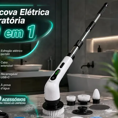 Esfregão Mop Elétrico 9 Em 1 Giratório Para Limpeza Doméstica Recarregável Portátil IP67 B
