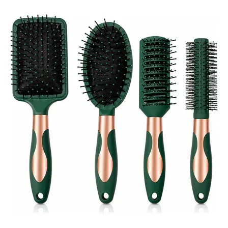 4 Peças Escovas De Cabelo Escova De Cabelo Profissional Verd Verde