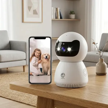 Câmera de Segurança PTZ Jooan 5MP Wi-Fi para Casa Com Visão Noturna Colorida