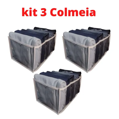 Colmeia organizadora gaveta XGG - Kit Colmeia organizadora Calça Jeans - Kit 3 organizador de Gaveta XGG - Kit 3 Colmeia Organizadora Jeans