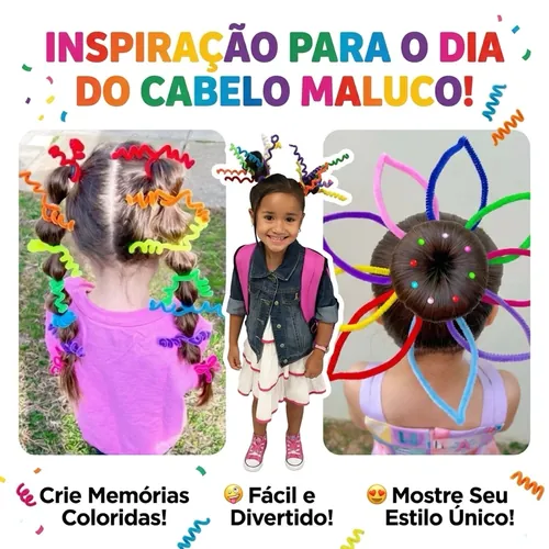 Kit Cabelo Maluco Criativo 20 Chenilles
