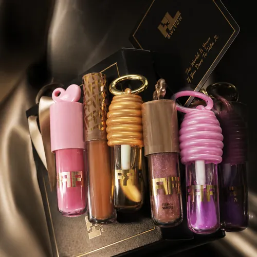 Gloss Labial Crystal Kiss 5 Cores Brilho Espelhado Hidratação Intensa