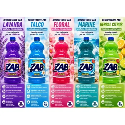 🔥 loja produtos de limpeza Desinfetante ZAB 2 Litros – Limpeza Profunda e Perfume Duradouro concentrado para Sua Casa! 🔥